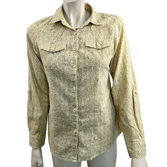 Ruff Hewn Tan Floral Button Down Shirt‎ - Picture 1 of 7